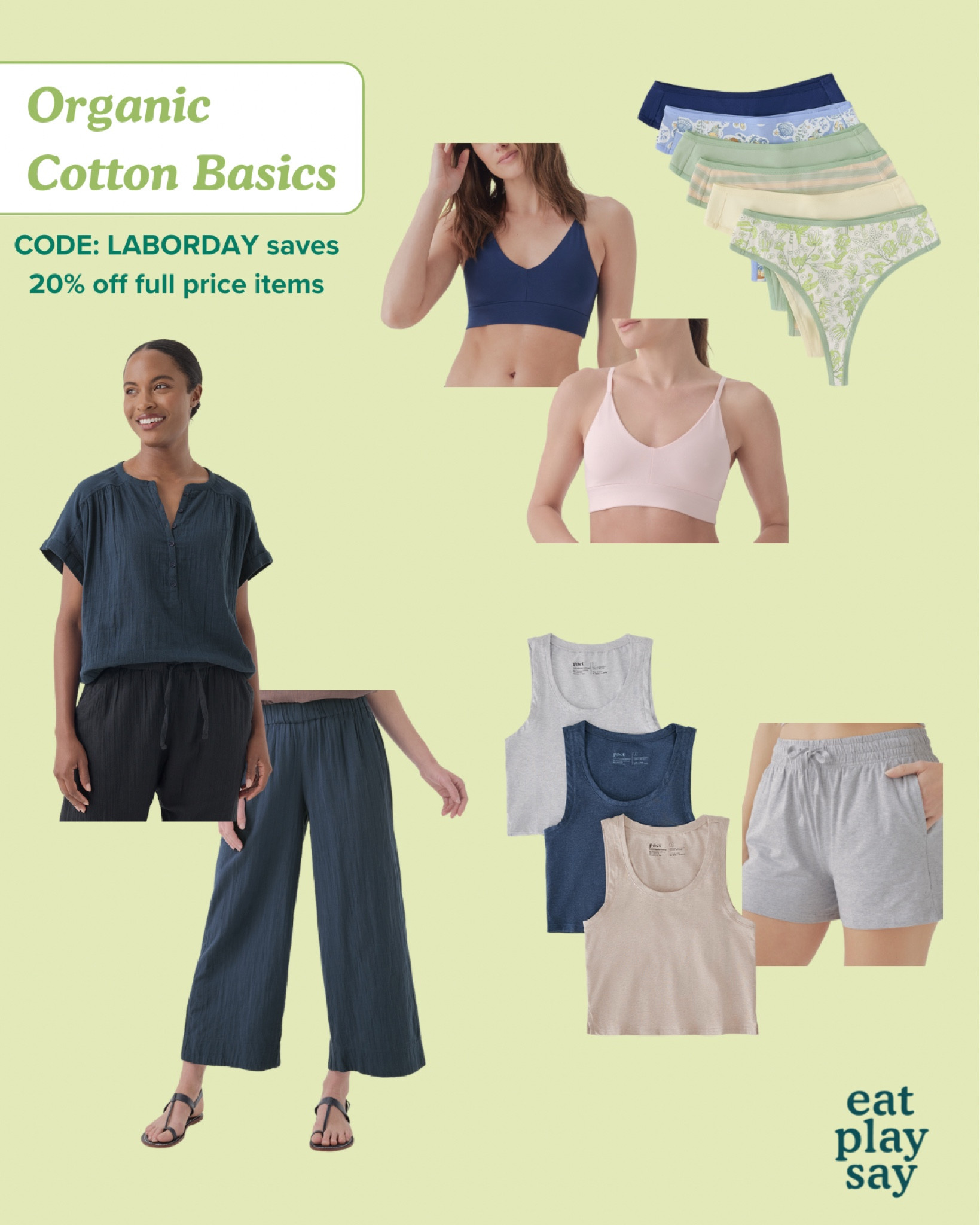 Fave brand for organic cotton basics is on sale! Code LABORDAY saves 20% 💙

mostly TTS. 
in tanks and tees, if in between size UP

#LTKSaleAlert #LTKFallSale