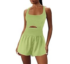 Womens Workout Romper Exercise Onesie Athletic Rompers One Piece Jumpsuit Yoga Running Outfits | Amazon (US)