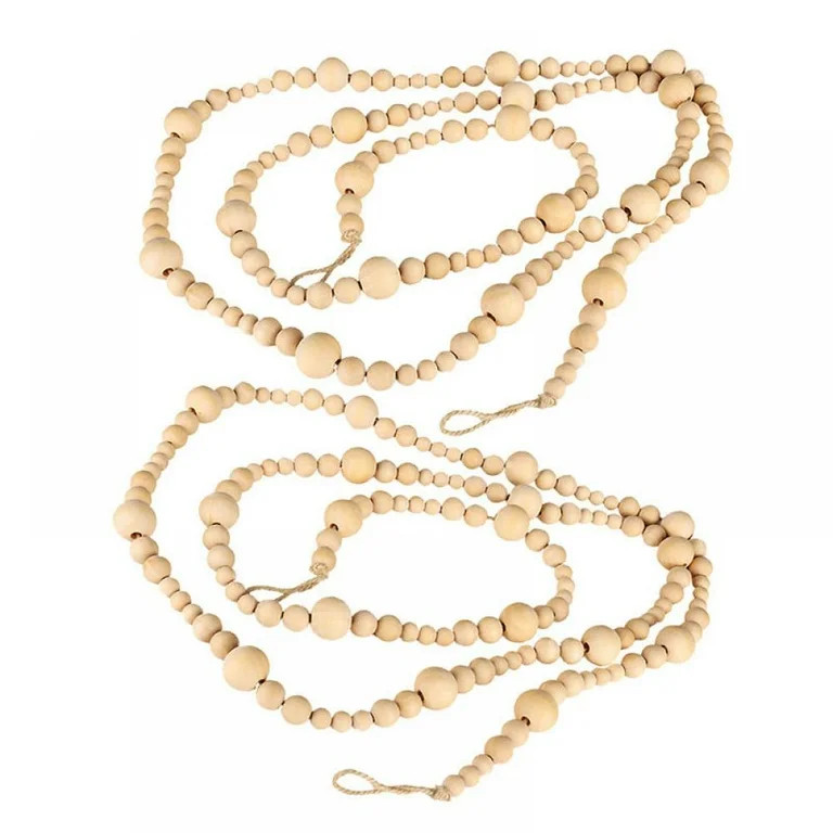 2 Pcs Christmas Wooden Bead Garland Wood Bead Garland Christmas Tree Decorations for Christmas Ho... | Walmart (US)