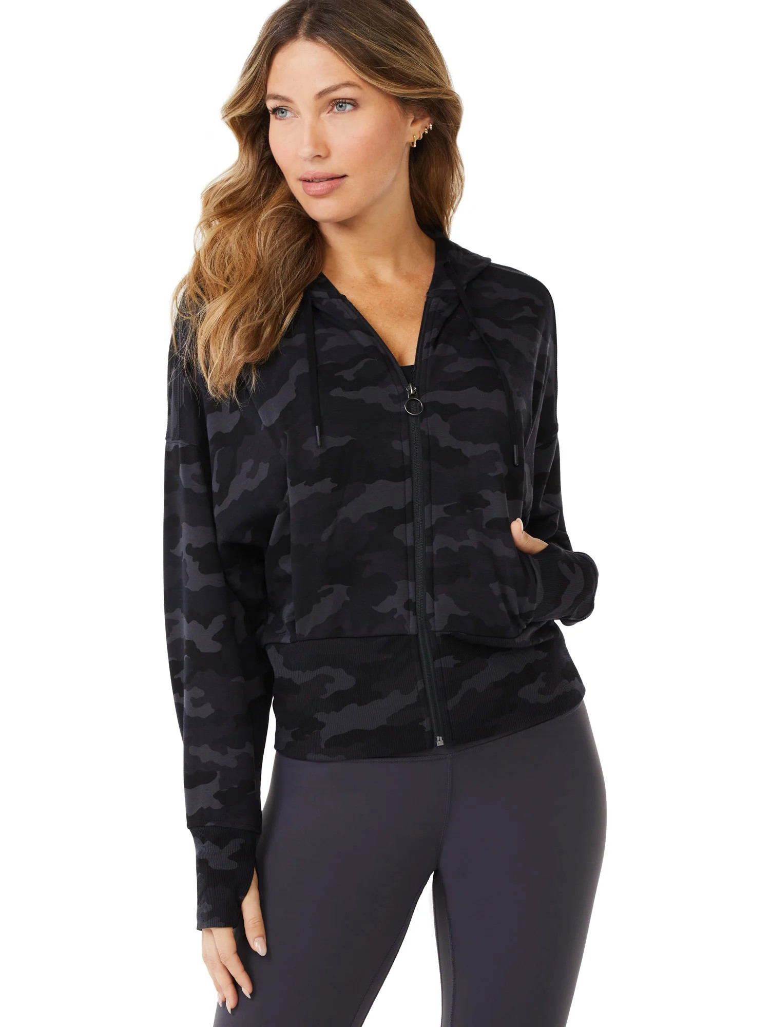 Sofia Active by Sofia Vergara Women's Zip Up Athletic Fleece Hoodie | Walmart (US)