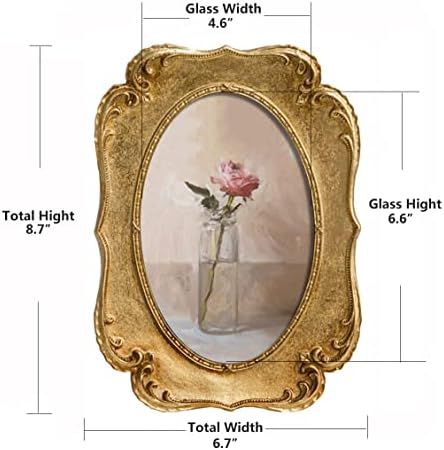 SIKOO Vintage 5x7 Picture Frame Antique Oval OrnateTable Top and Wall Mounting Photo Frame with High | Amazon (US)