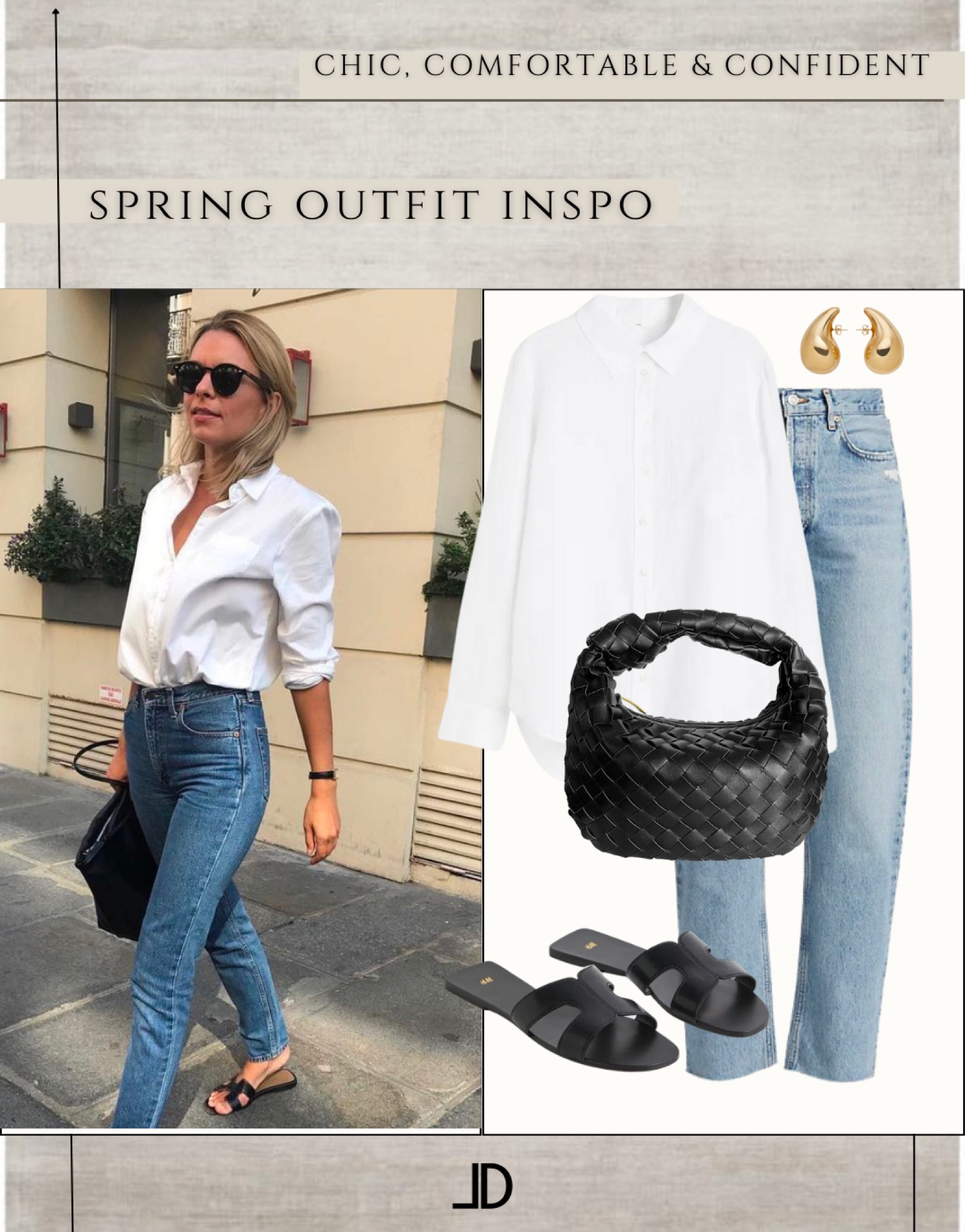 ✨Favorite for inspo later.

Style Recreations

Spring is a season of renewal and rejuvenation, and what better way to celebrate than by updating your wardrobe? If you're looking for a chic, modern, and minimal look this spring, there are a few key essentials that can help you achieve it.

Clean lines and neutral colors
One of the hallmarks of a modern and minimal look is clean lines and neutral colors. This doesn't mean that you have to stick to black and white, but rather that you should aim for pieces that have a streamlined silhouette and a muted color palette. Think of shades like beige, cream, and gray, which are all versatile and can be easily mixed and matched.

For example, a tailored blazer in a neutral shade can be worn over a simple tee and jeans for a chic and effortless look. A midi skirt in a neutral hue can be paired with a tucked-in blouse and loafers for an elegant yet understated outfit.

Tailored pieces
Another essential element of a modern and chic look is tailored pieces. This means investing in pieces that fit you perfectly and flatter your figure. Tailored pieces can help you look polished and put-together, even when you're wearing something as simple as a pair of jeans and a t-shirt.

A great example of a tailored piece is a well-fitting blazer. This can be worn over almost anything, from a dress to a pair of shorts, and instantly elevates the look. Another tailored piece to consider is a pair of trousers that fit you perfectly. Whether you opt for a wide-leg style or a cropped silhouette, a pair of tailored trousers can make you look sleek and sophisticated.

Simple accessories
When it comes to accessories, less is often more. Instead of piling on statement jewelry or wearing a bold scarf, opt for simple and understated pieces. A delicate necklace, a pair of stud earrings, or a classic watch can all add a touch of elegance to your look without overwhelming it.


🥂Remember, always wear what makes you feel confident and comfortable while still being yourself.

#LTKunder100 #LTKunder50 #LTKstyletip