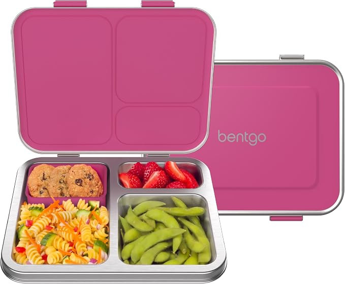 Bentgo Kids Stainless Steel Leak-Resistant Lunch Box, 3 Compartments | Bonus Silicone Container, ... | Amazon (US)