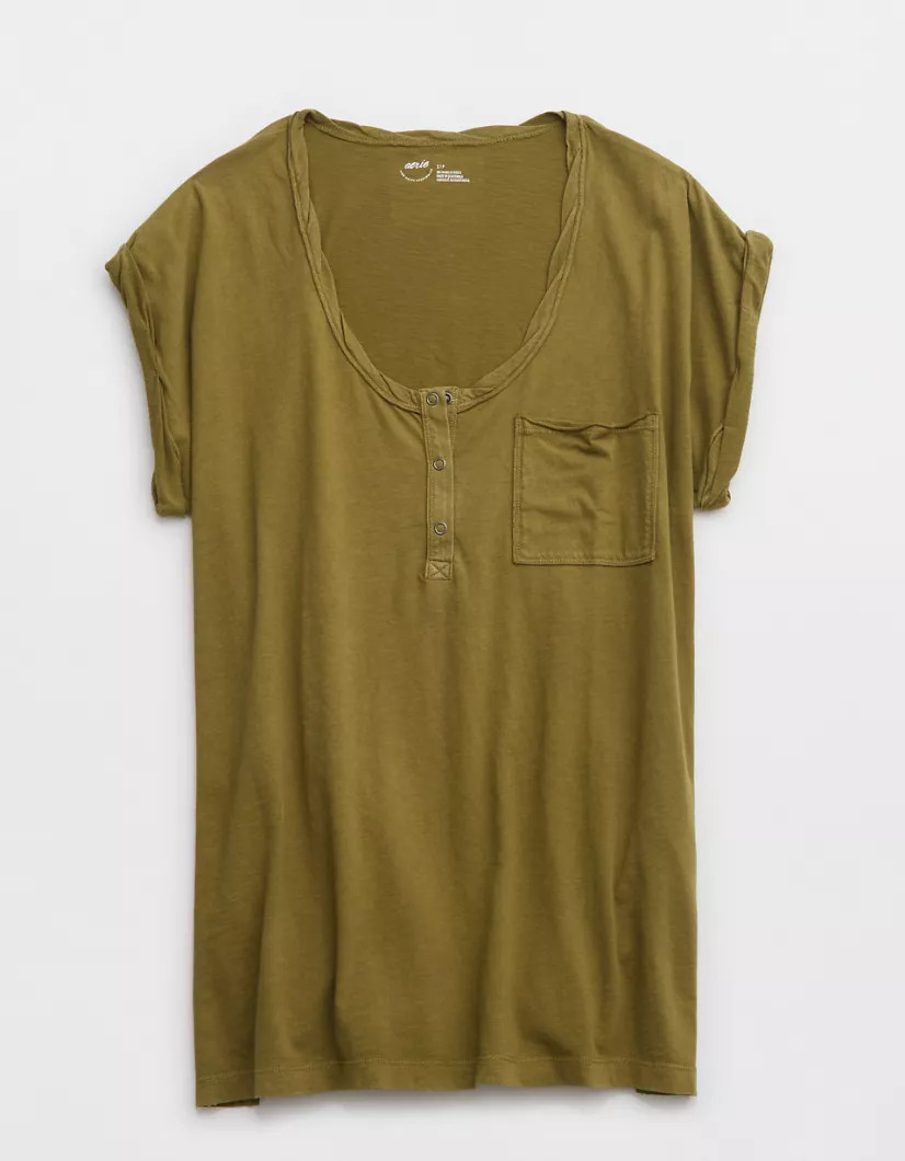 Aerie Oversized Henley T-Shirt | American Eagle Outfitters (US & CA)
