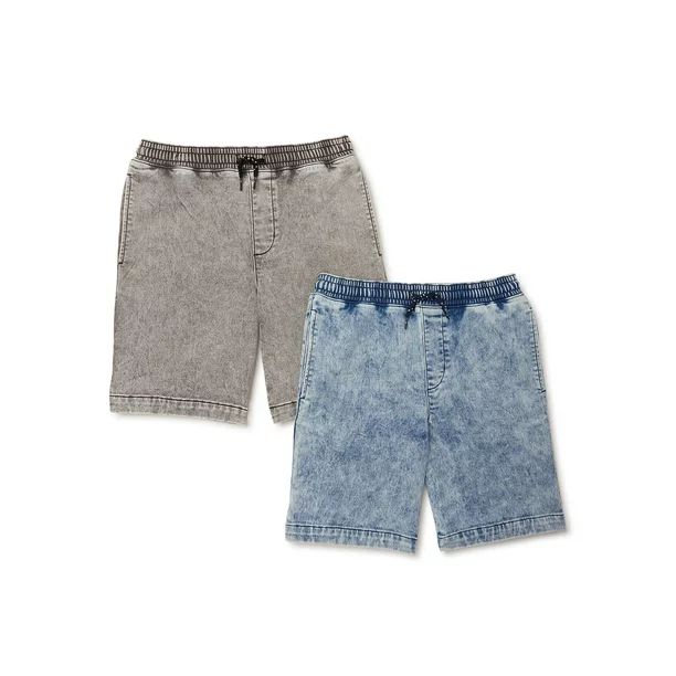 Wonder Nation Boys Knit Denim Shorts, 2-Pack, Sizes 4-18 & Husky | Walmart (US)