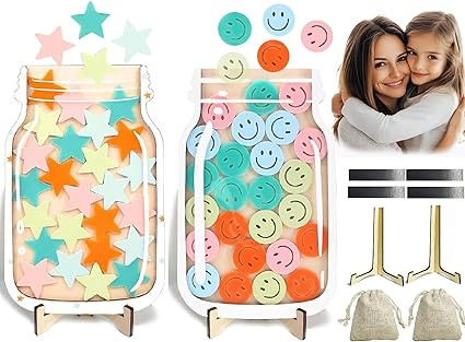 Elfzone Reward Jars for Kids - Kids Reward Jar Star and Smiley Face Reward Jar,Star Jar Reward Sy... | Amazon (US)