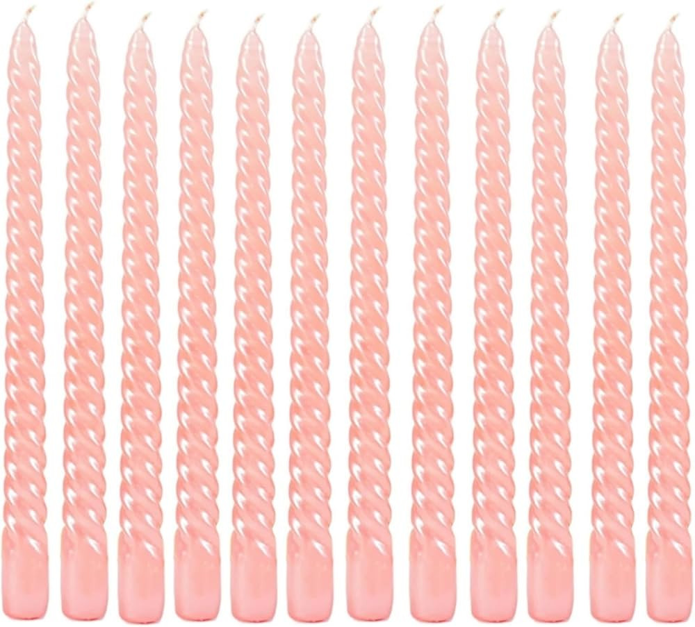 10 Inch Pink Taper Candle, Set of 12,Tapered Candle Burn for 8 Hours, Long Candle Sticks,Tall Can... | Amazon (US)