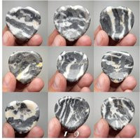 Zebra Marble Heart Worry Stone | You Pick | With Rough | Etsy (US)