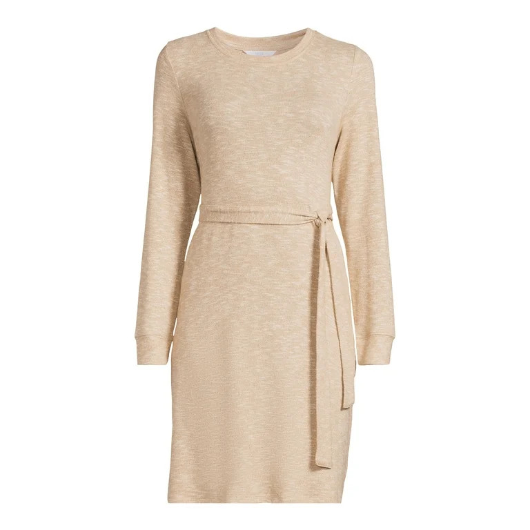 Time and Tru Women's Hacci Knit Midi Dress, Sizes XS-XXXL | Walmart (US)