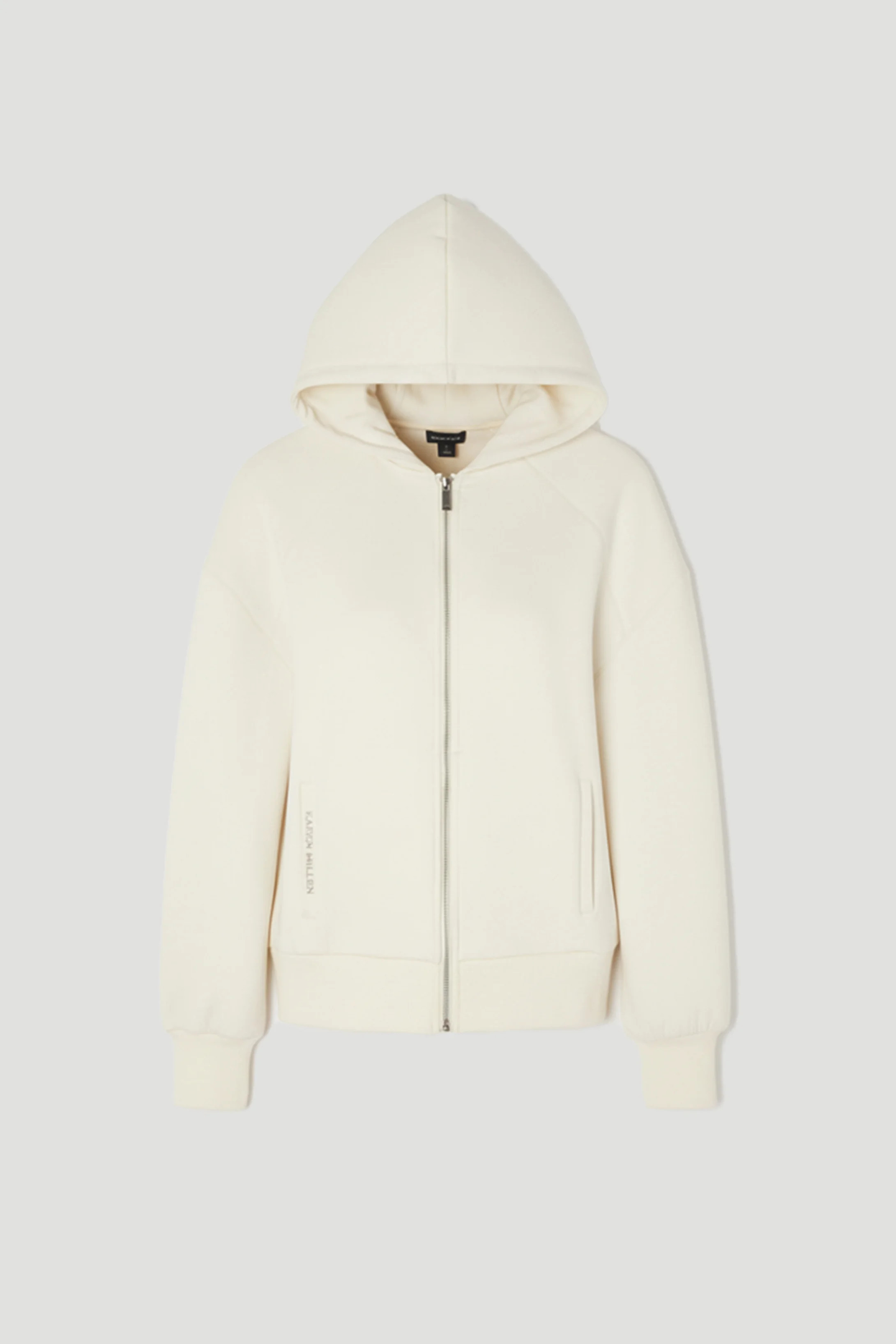 Premium Luxe Lounge Cosy Jersey Zip Up KM Branded Hooded Jumper | Karen Millen UK + IE + DE + NL