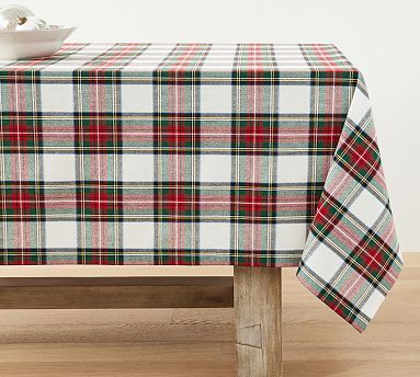 Stewart Plaid Cotton Rectangular Tablecloth | Pottery Barn (US)