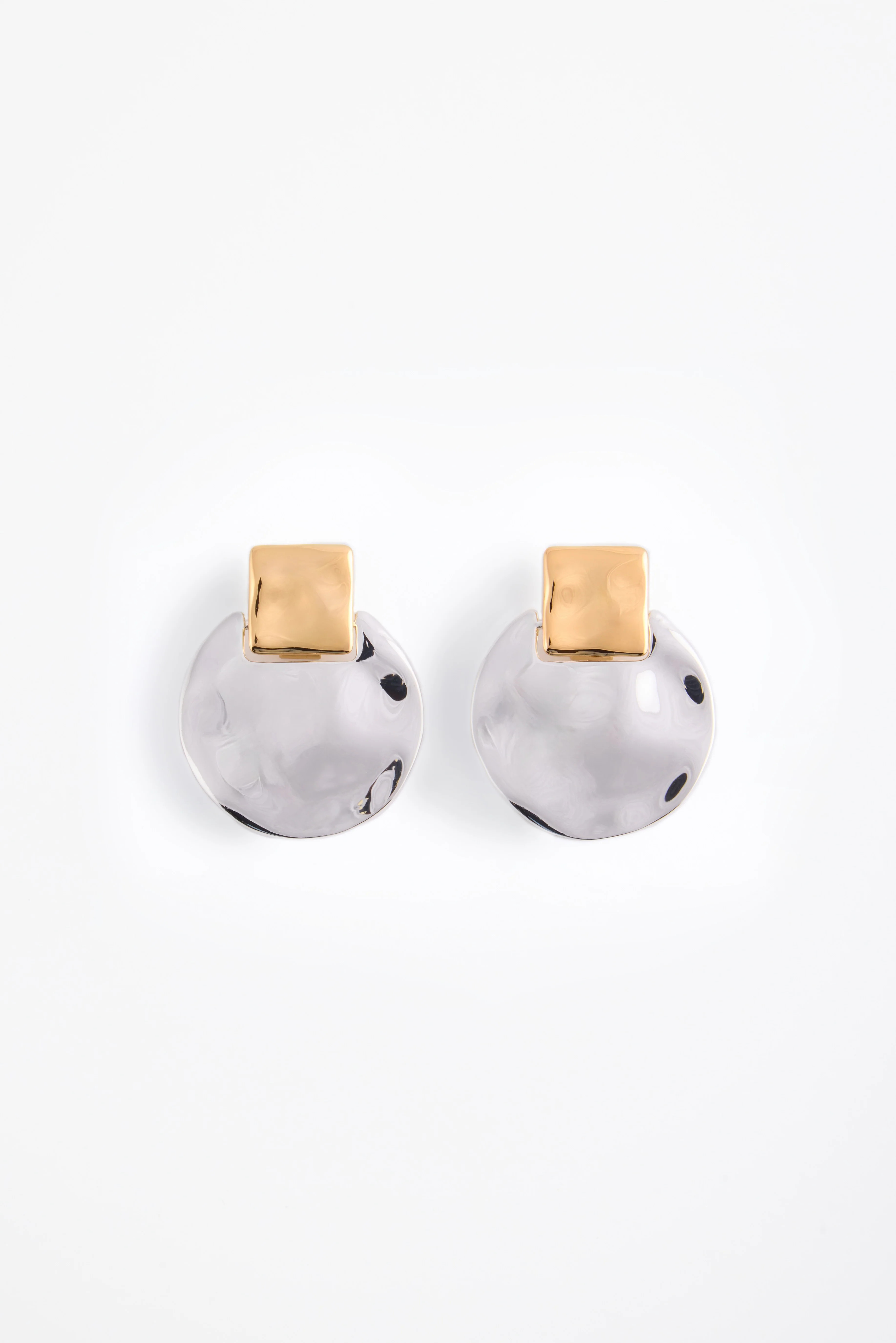 Hammer Two Tone Earring (Silver/Gold) | SAME