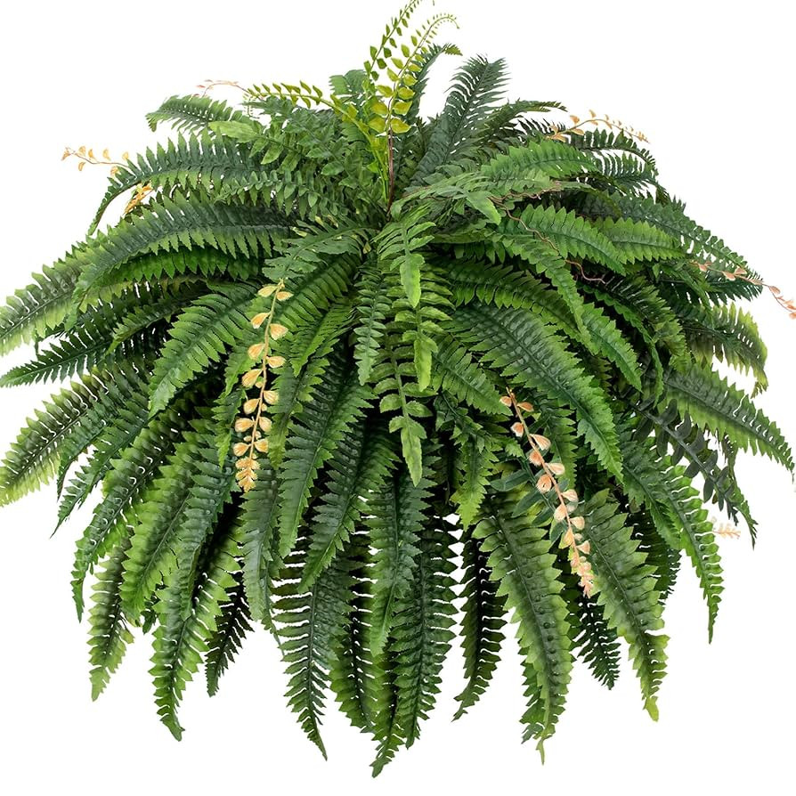 Ouddy Decor 45" Artificial Boston Fern Bush for Outdoors, 88 Branches Large Fake Ferns Vines Look... | Amazon (US)