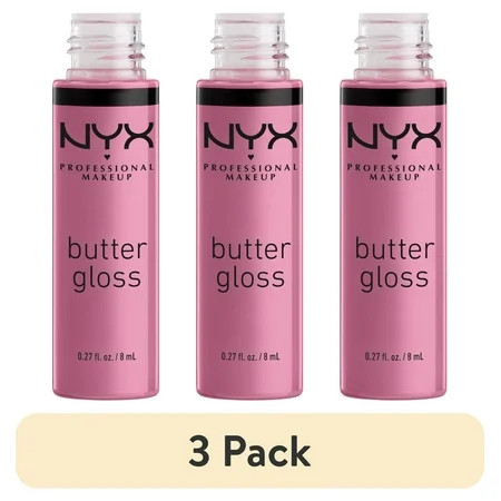 (3 pack) NYX Professional Makeup Butter Gloss Non-Sticky Lip Gloss Eclair 0.27 Oz | Walmart (US)