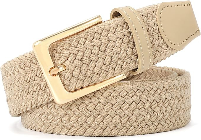 JASGOOD Braided Elastic Belt for Women Men, Unisex Fabric Belt Braided Stretch Belt for Jeans Pan... | Amazon (UK)