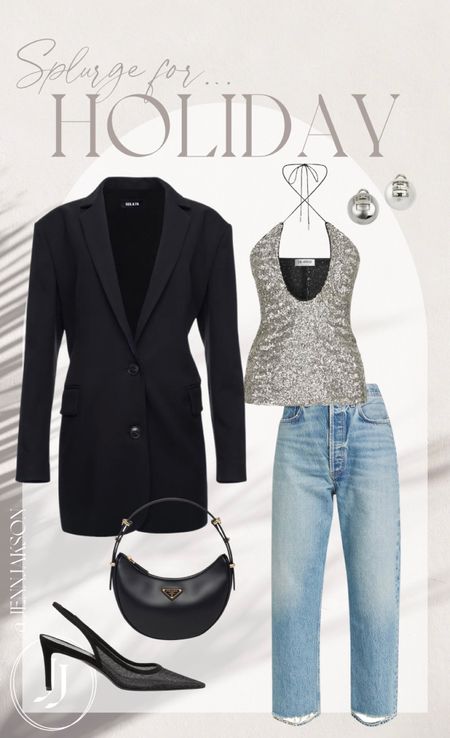 Holiday style splurge 
Prada
Agolde
Sequin top
Slingback


#LTKHoliday #LTKover40 #LTKSeasonal