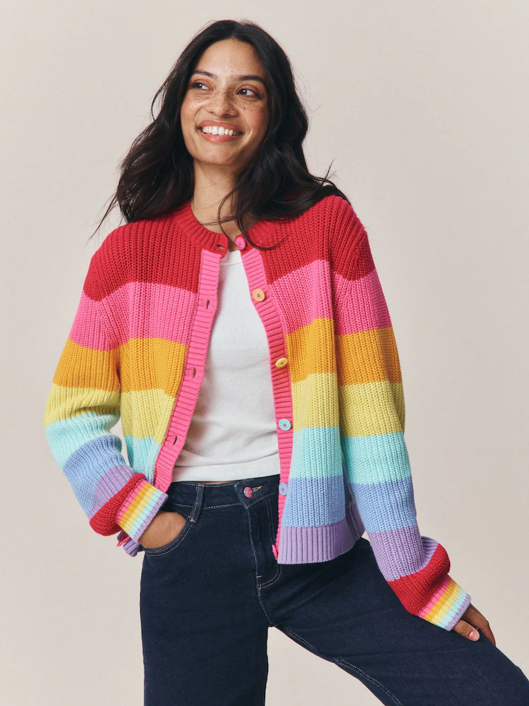 Regenboogstrepen - Little Bird by Jools Oliver Cable Cardigan | Next EU