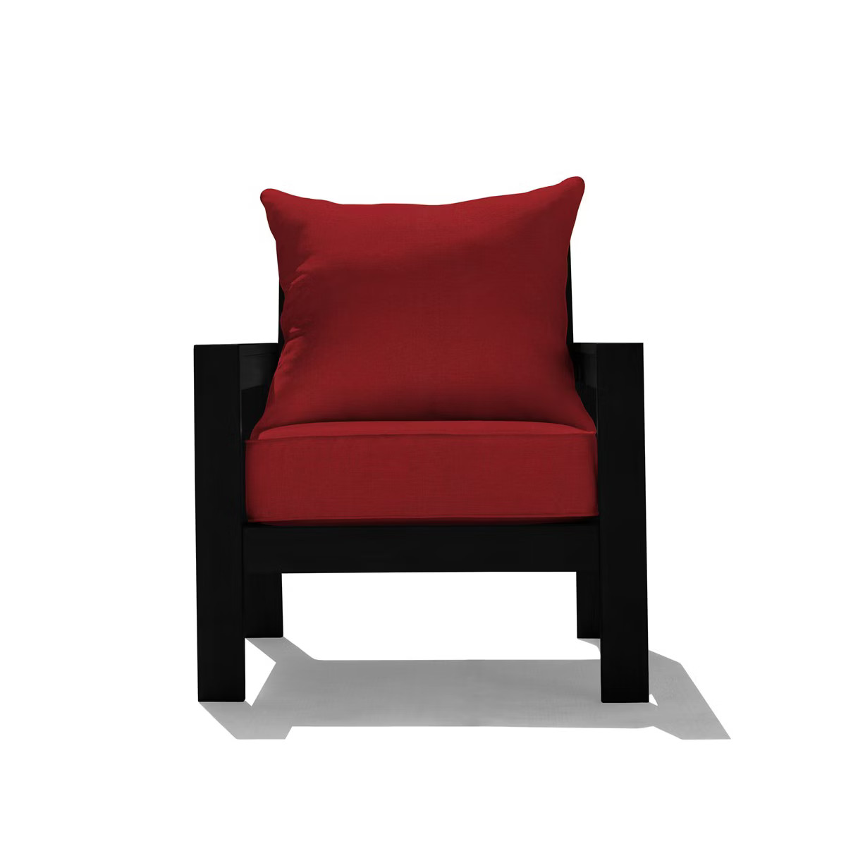 Honeycomb Outdoor Edisto Seat - Black Aluminum Chair with Imperial Red Deep Seat Cushions: Weathe... | Target