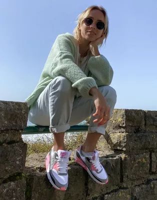 Nike – Air Max 90 – Sneaker in Weiß und Rosa | ASOS (Global)