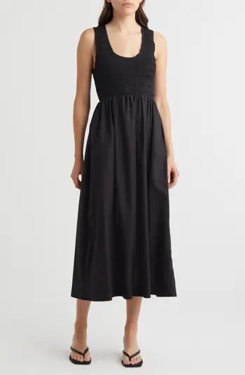 Faithfull the Brand Matera Smock Bodice Sleeveless Organic Cotton Midi Dress | Nordstrom | Nordstrom