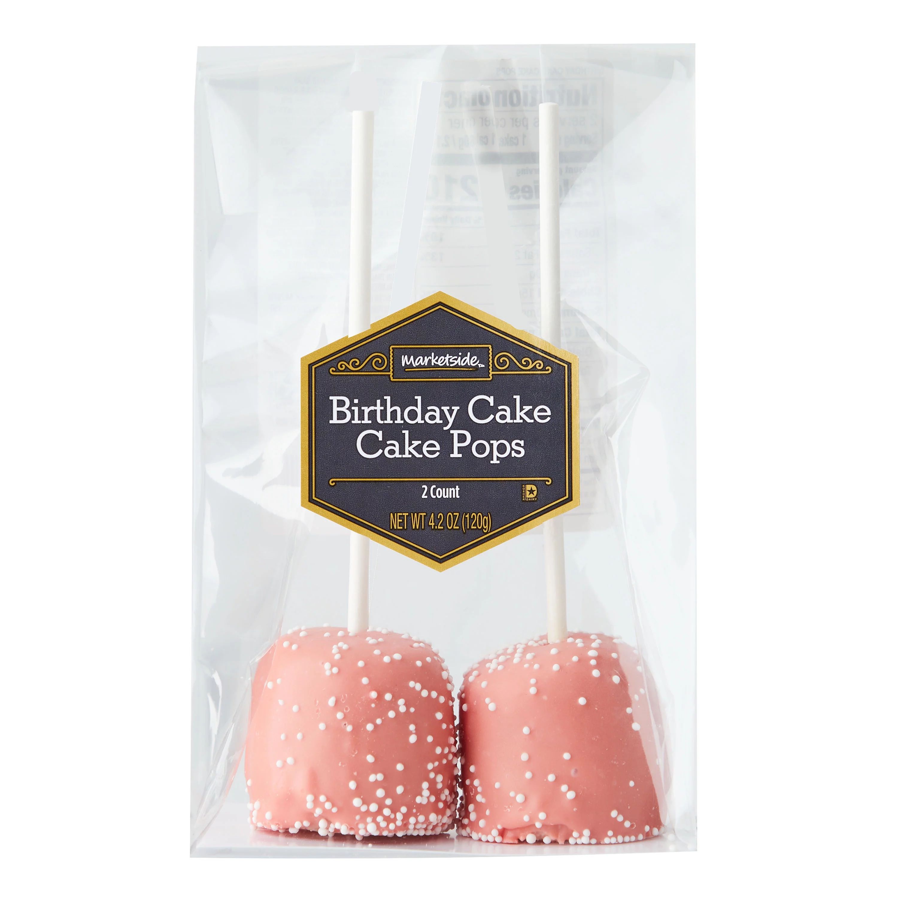 Marketside, Birthday Cake Flavored Cake Pops, Ready to Eat, 4.2 Ounces, 2 Count per Pack | Walmart (US)