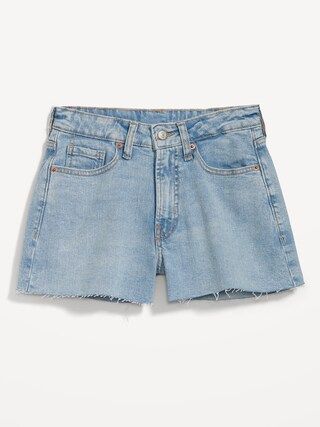 Curvy High-Waisted O.G. Straight Cut-Off Jean Shorts for Women -- 3-inch inseam | Old Navy (US)
