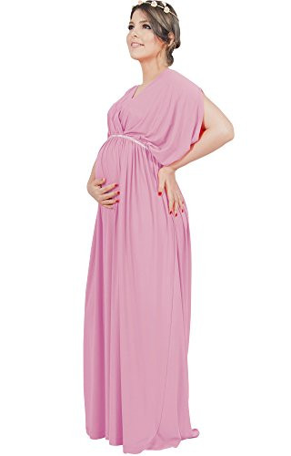 KOH KOH Plus Size Womens Long Short Sleeve V-Neck Maternity Baby Shower Pregnancy Pregnant Bridesmai | Amazon (US)
