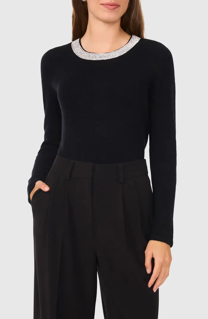Rhinestone Neck Sweater | Nordstrom