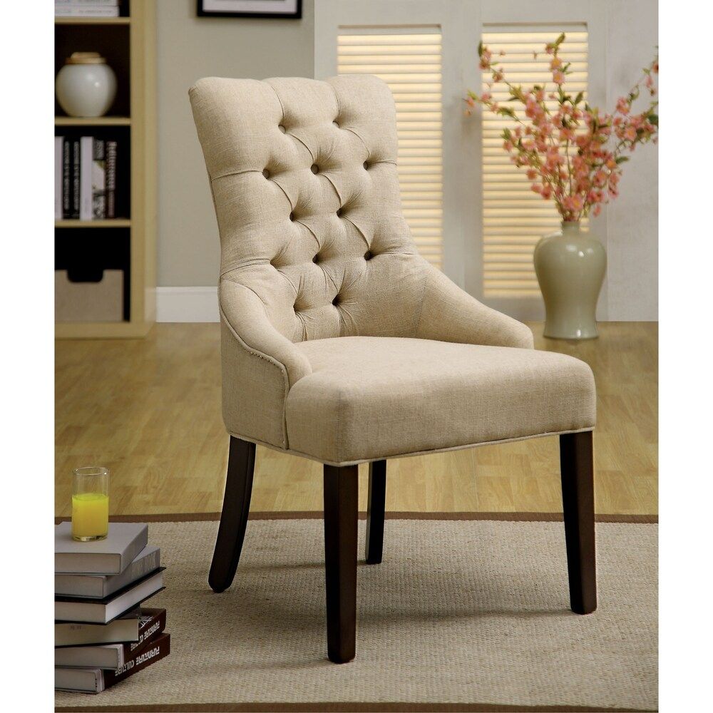 Furniture of America Quid Transitional Ivory Dining Chairs (Set of 2) (Set of 2 - Short - 16-22 in.  | Bed Bath & Beyond