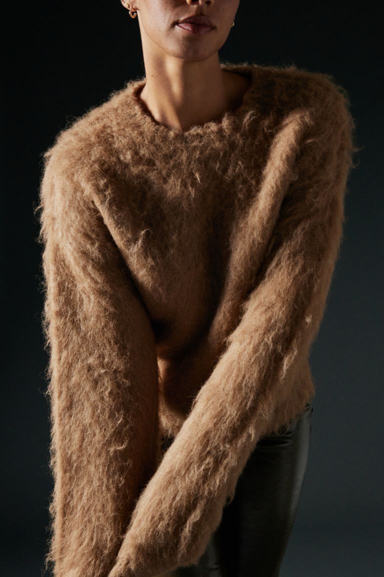 Oversized Sweater - Dark beige - Ladies | H&M US | H&M (US + CA)