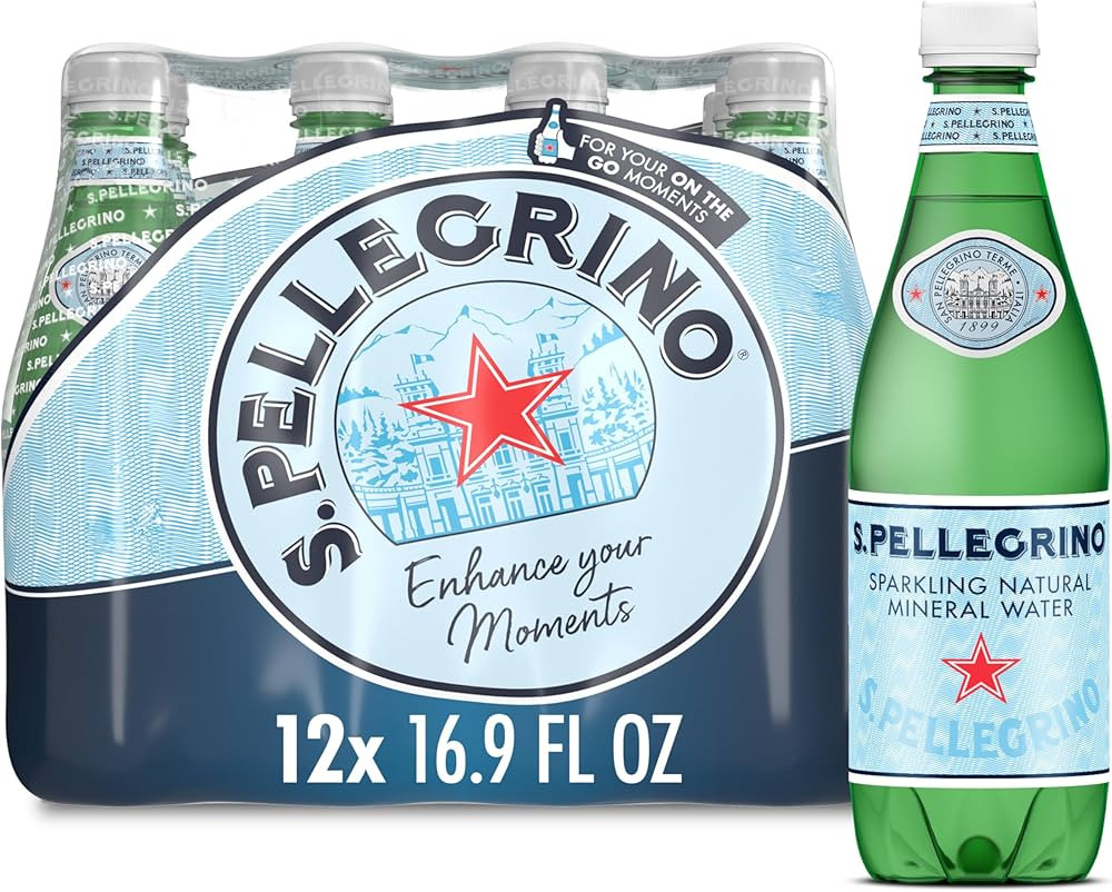 S.Pellegrino Sparkling Natural Mineral Water, Plastic Bottles, 16.9 Fl Oz (Pack of 12) | Amazon (US)