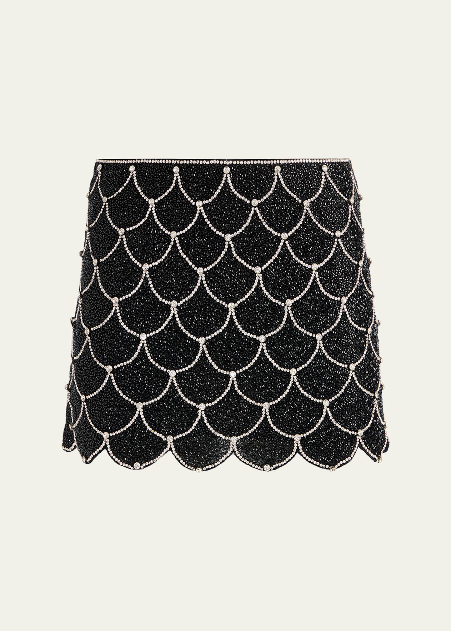 Alice + Olivia Rubi Embellished Scallop Micro Mini Skirt | Bergdorf Goodman