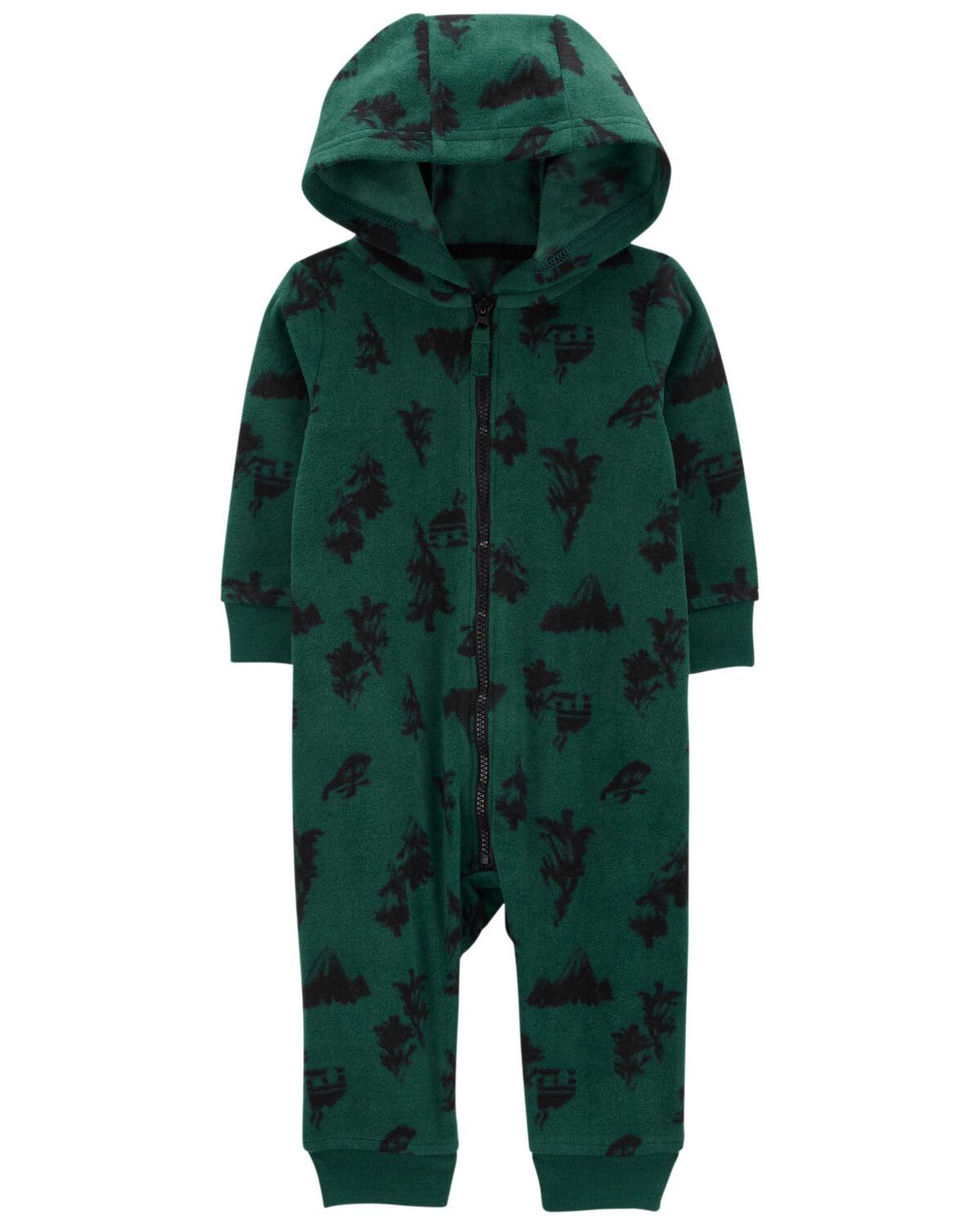 Green Baby Hooded Fleece Jumpsuit | carters.com | Carter's