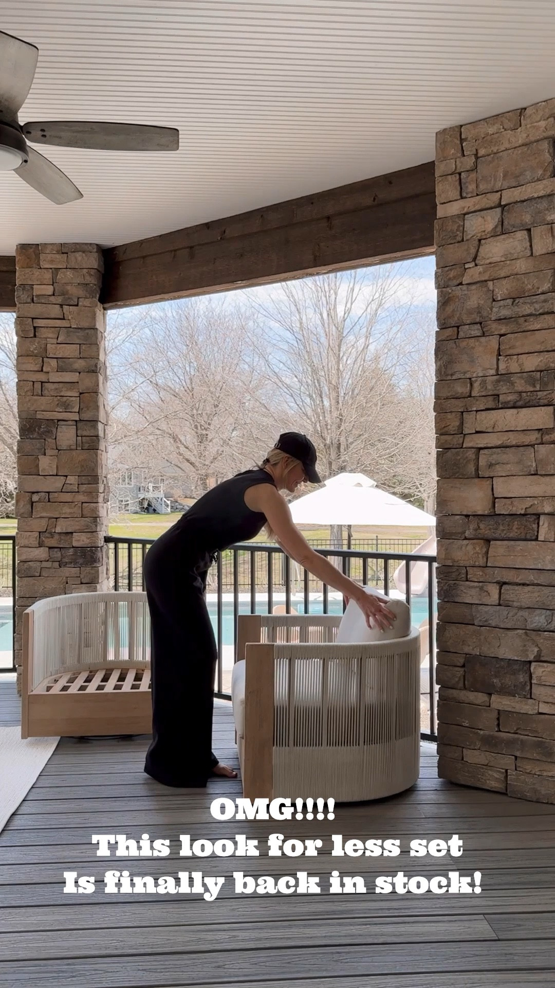 The West Elm look for less chairs and table are finally back in stock!! Run don’t  walk last year these sold out early and never came back! They swivel all the way around, have outdoor rated cushions with amazing support and the wood with rope design is perfection! 

#LTKHome #LTKSaleAlert #LTKSeasonal