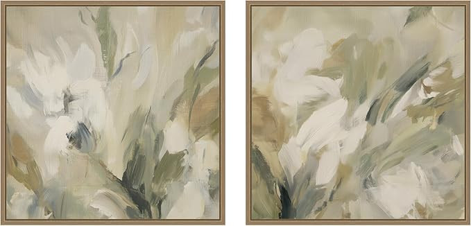 Kate and Laurel Olive Bloom No. 3 & No. 2 2 Piece Framed Canvas Wall Art Set by Amy Lighthall, Sy... | Amazon (US)