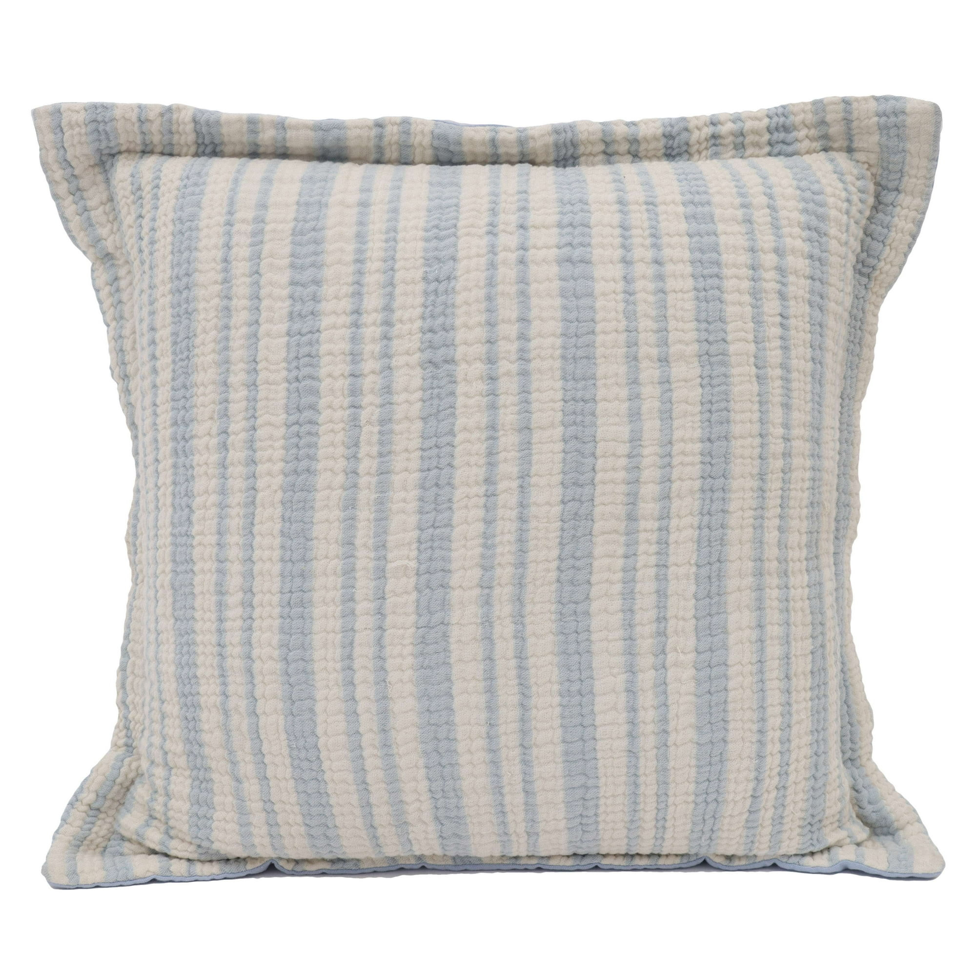 Better Homes & Gardens 20" x 20" Blue Gauze Summer Stripe Decorative Throw Pillow | Walmart (US)
