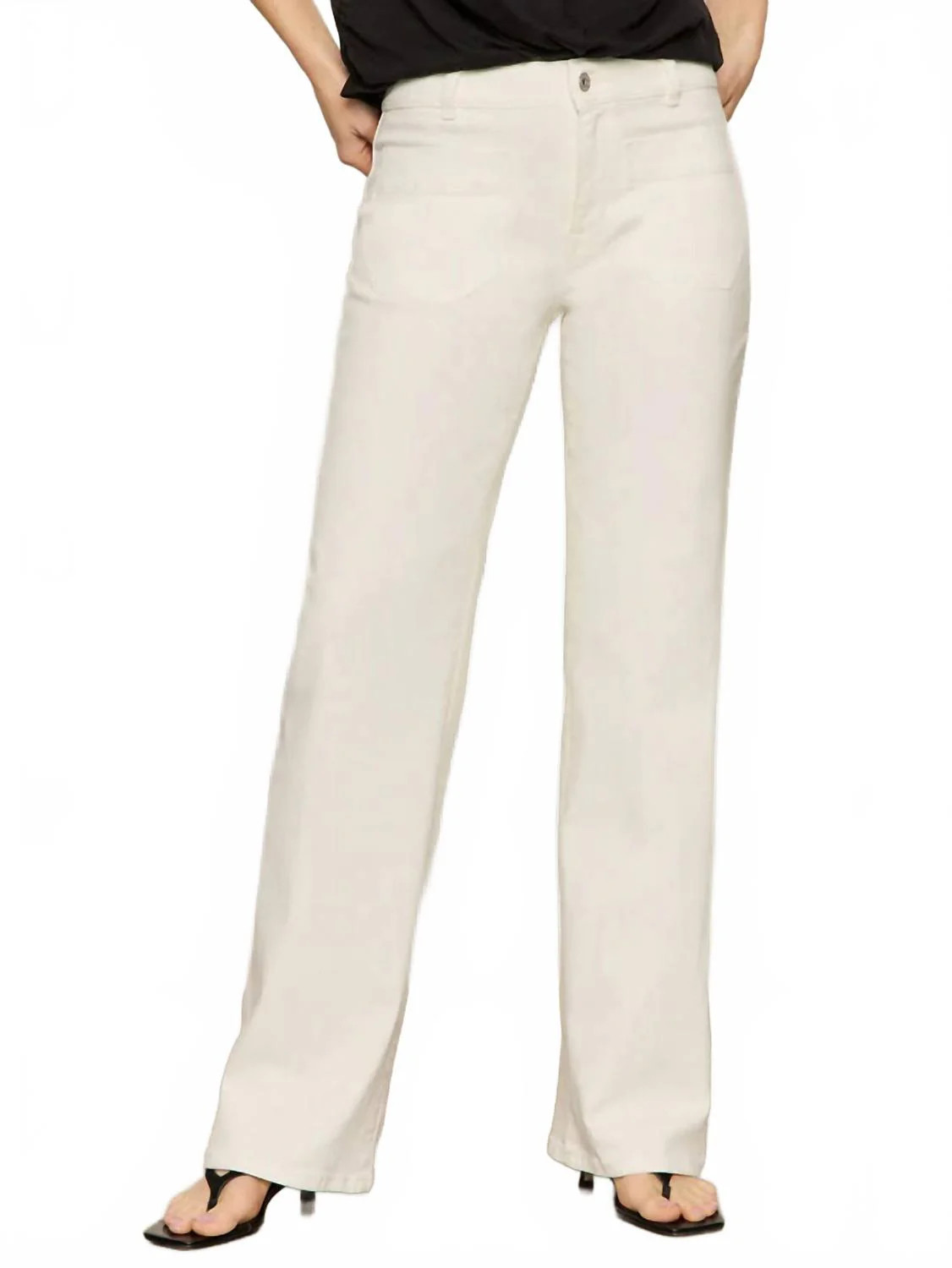 Marine Full Length Pants In White | Shop Simon