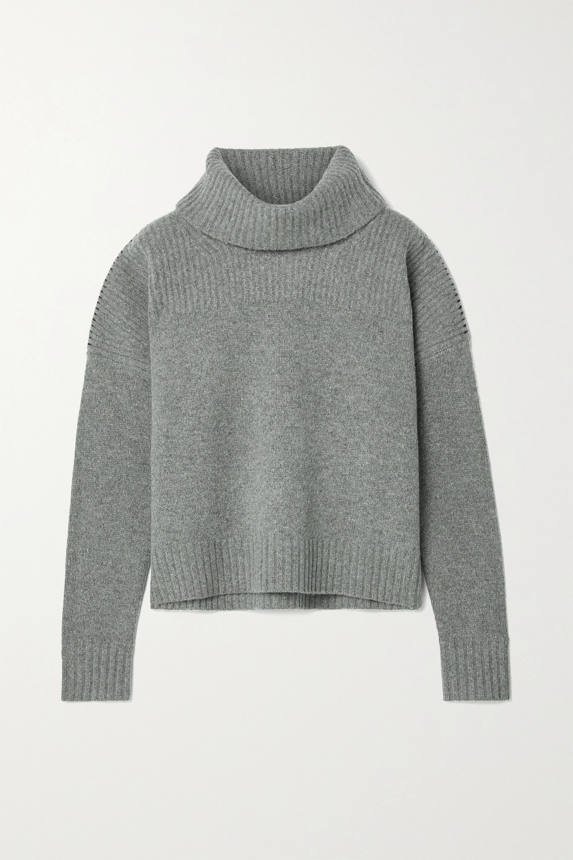 Gray Ribbed wool turtleneck sweater | Jason Wu | NET-A-PORTER | NET-A-PORTER (US)