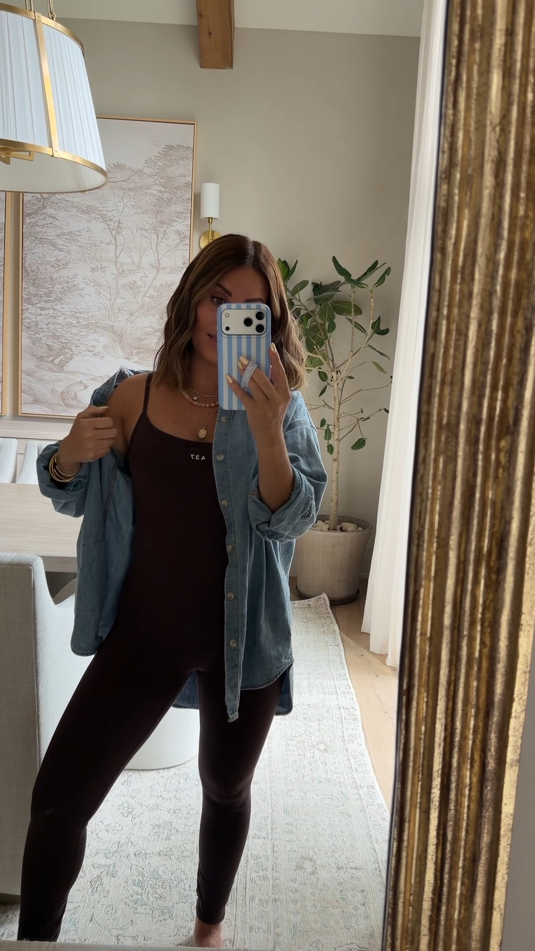Wearing a small in this active onesie  & small in denim button down. 

Currently 23 weeks pregnant 

Bump friendly, active, casual summer outfit, denim, maternity

#LTKmomlife #LTKootd #LTKBump