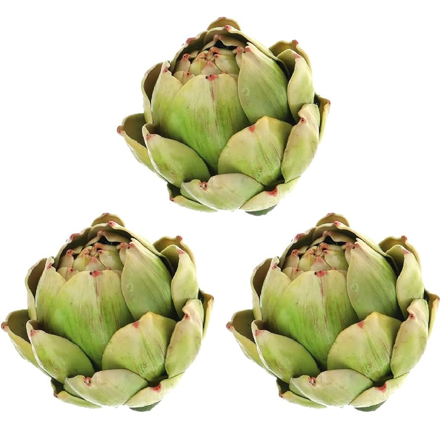 Meiwlong 3Pcs Artificial Vegetable Large Green Artichoke Plant Faux Artichokes Decor Realistic Fa... | Amazon (CA)