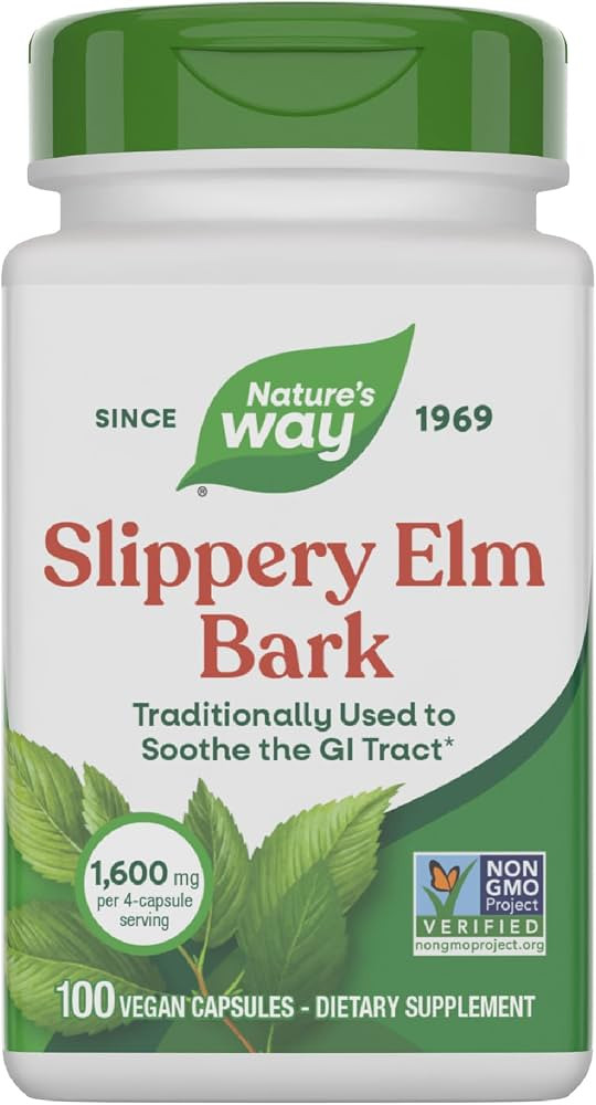 Nature's Way Slippery Elm Bark, Traditional Support to Soothe the GI Tract*, Vegan, Slippery Elm ... | Amazon (US)