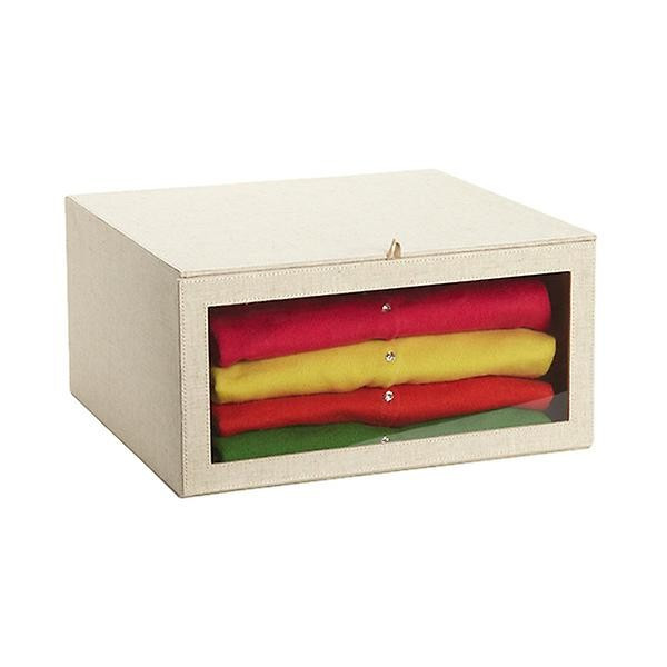Linen Cambridge Drop-Front Sweater Box | The Container Store
