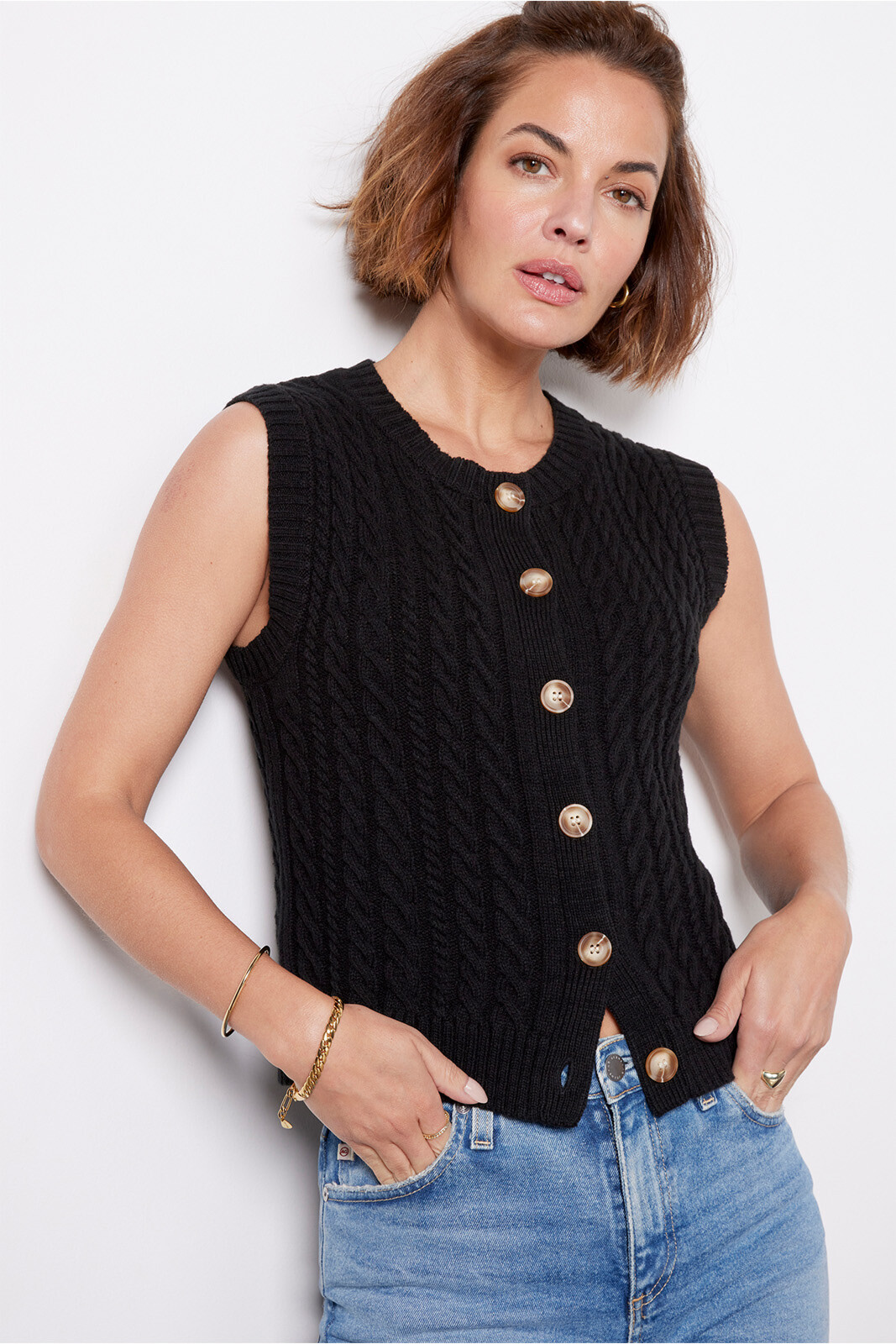 Davina Cable Vest | Evereve