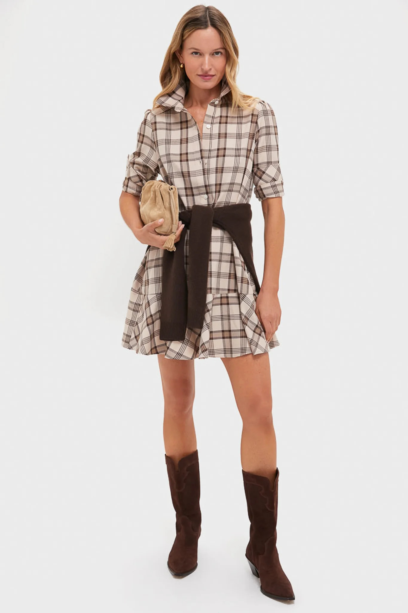 Brown Plaid Callahan Shirt Dress | Tuckernuck (US)