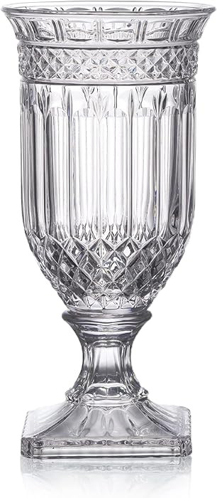 Joeyan 13" Glass Urn Vase,Tall Centerpiece with Ripple Diamond Pattern,Thickened Vase for Home, W... | Amazon (US)