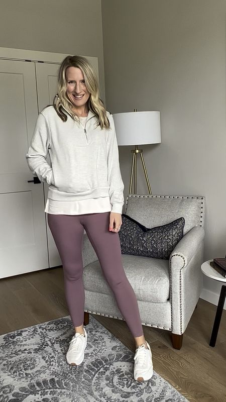 I’m loving this super soft half zip in Heather grey! I love the stand collar and hidden pockets. It’s so comfortable! I’m wearing it with high waisted leggings, Nike tennis’s shoes and a sleeveless tank top. #traveloutfit #amazonfinds #amazon #varley #halfzip #athleisure

#LTKstyletip #LTKtravel #LTKfit