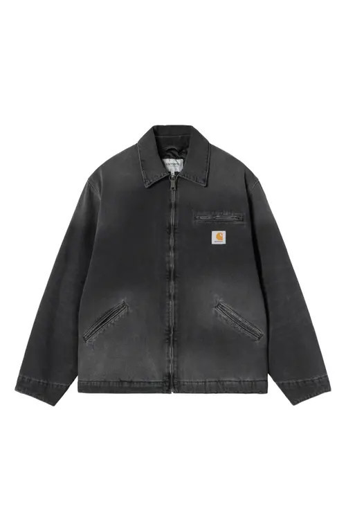 Carhartt Work In Progress OG Detroit Denim Jacket in Black (Grind Wash) at Nordstrom, Size X-Large | Nordstrom