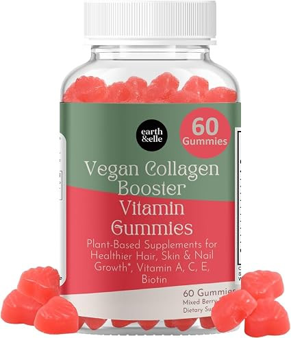 earth & elle Vegan Collagen Booster Gummies for Women with Biotin and Vitamins - Boosts Hair Nail... | Amazon (US)