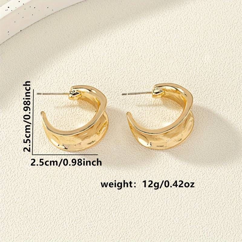 Tiny Chunky Hoop Earrings Alloy 14K Plated Jewelry Vintage Bohemian Style Suitable For Women Dail... | Temu Affiliate Program
