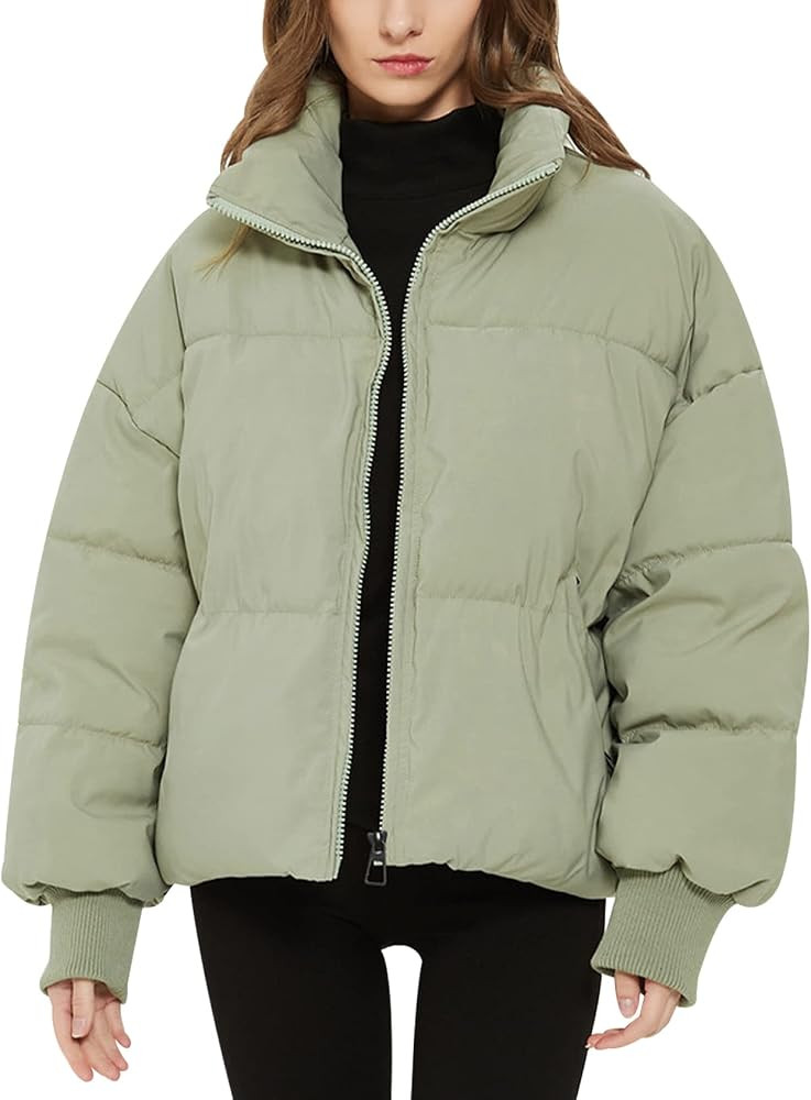 Gihuo Women’s Winter Cropped Puffer Jacket Coat Short Warm Quilted Jacket | Amazon (US)